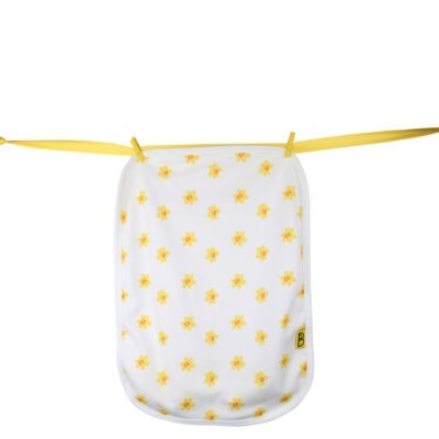 Baby comforter in welsh daffodil design. Organic 100% Organic Cotton