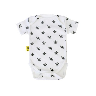 Grey dragon design baby bodysuit - Personalised baby gifts
