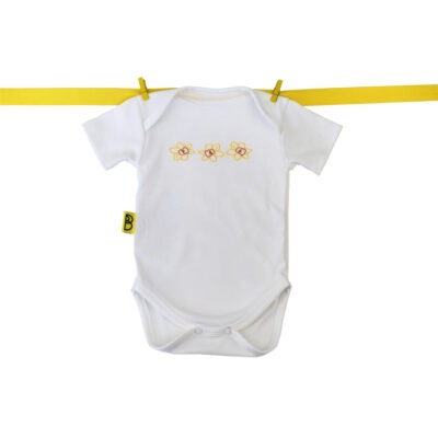 Daffodil baby bodysuit - The perfect organic gift for that first cwtch.
