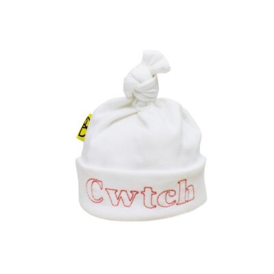 Baby gift ideas. Organic cotton baby hat with Cariad design